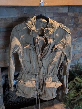 Talula Olive Green Hooded Utility Jacket